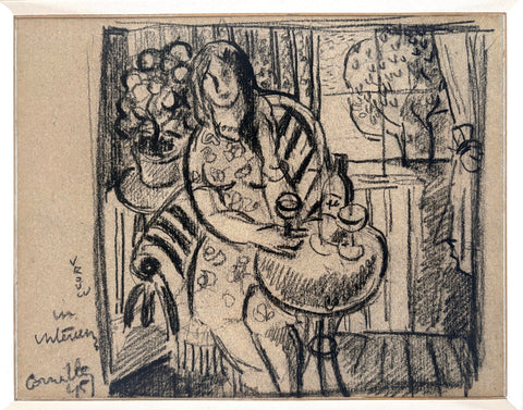 Corneille (1922-2010) - Vrouw in interieur