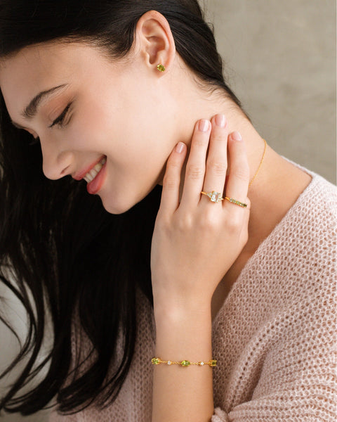 Bracelet en péridot et vermeil en or 18 carats