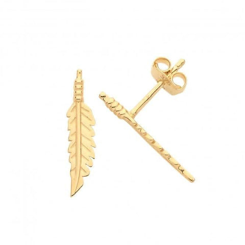 9-karätige Goldfeder-Ohrstecker ES1658