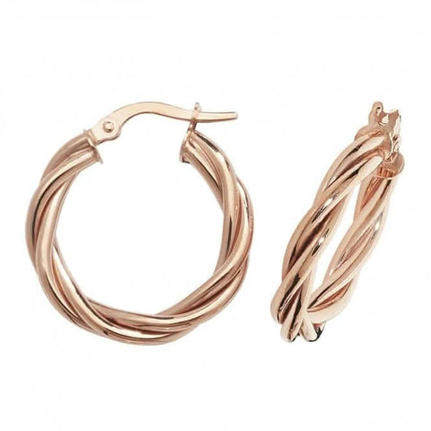 Boucles d'oreilles créoles en or rose 9 carats ER1006R