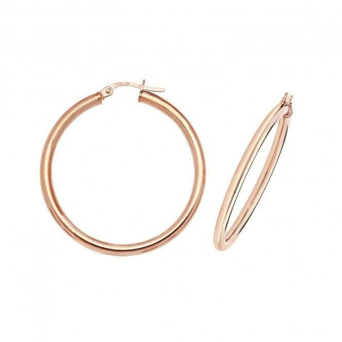 Boucles d'oreilles créoles 30 mm en or rose 9 carats ER531R