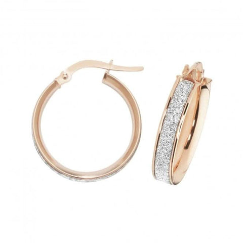 Boucles d'oreilles créoles ovales en or rose 9 carats ER1023R