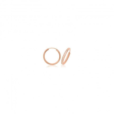 Dünne Zirkonia-Creolen aus 9-karätigem Roségold ER1212R
