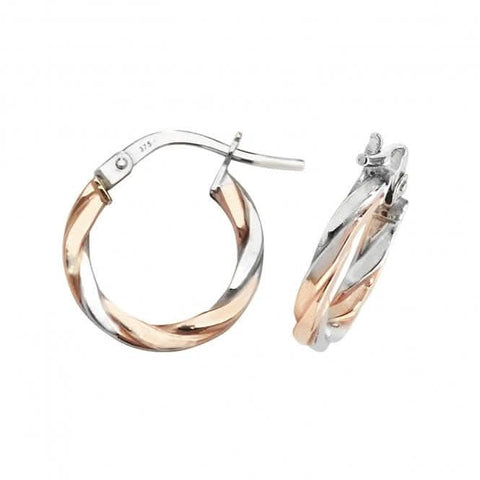Boucles d'oreilles créoles ovales en or 9 carats ER1041RW
