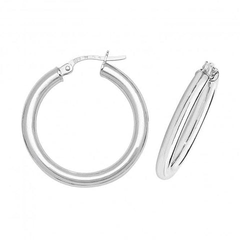 9 Karat Weißgold 20 mm Creolen ER383W
