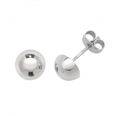 Ohrstecker aus 9-karätigem Weißgold, 7 mm, gewölbt, ES391W