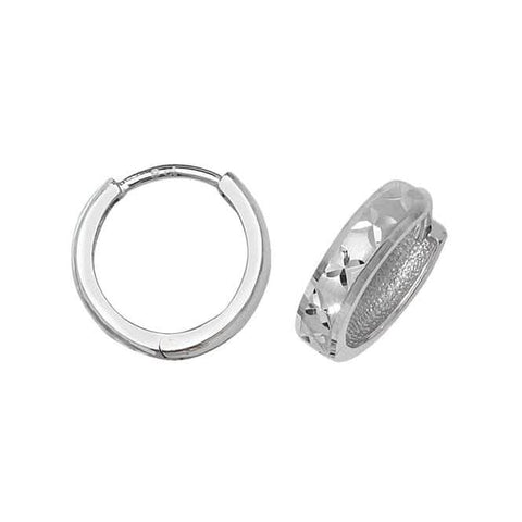Klappohrringe aus 9-karätigem Weißgold mit Diamantschliff-Design ER013W