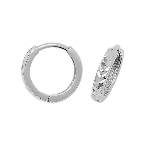Boucles d'oreilles pendantes articulées en or blanc 9 carats avec détail taillé en diamant ER088W