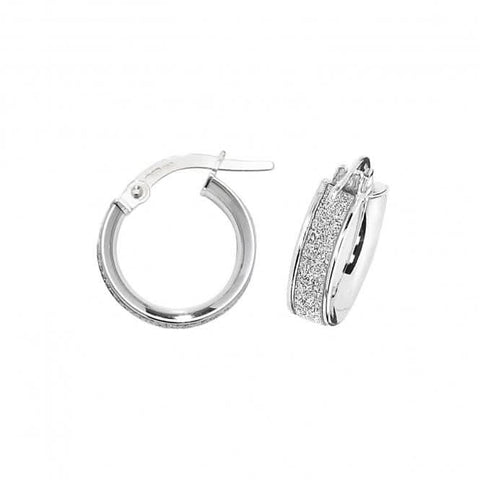 Boucles d'oreilles créoles ovales en or blanc 9 carats ER1023W