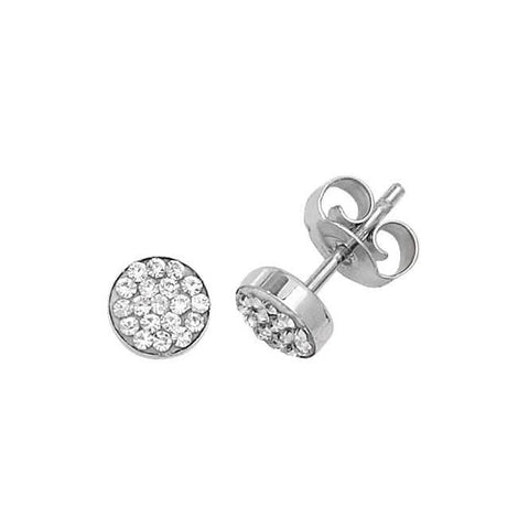 Ohrstecker aus 9-karätigem Weißgold mit rundem Zirkonia ES311