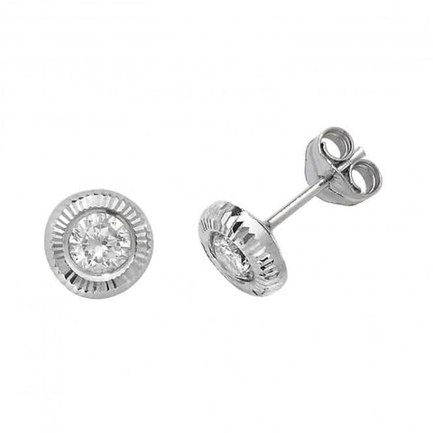 Ohrstecker aus 9-karätigem Weißgold mit Zirkonia ES396W