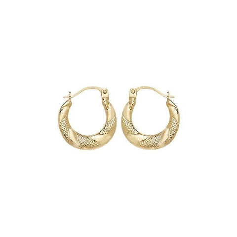 9 Karat Gelbgold 08 mm Creole Ohrringe ER464