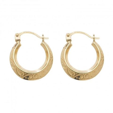 9 Karat Gelbgold 10 mm Creole Ohrringe ER147