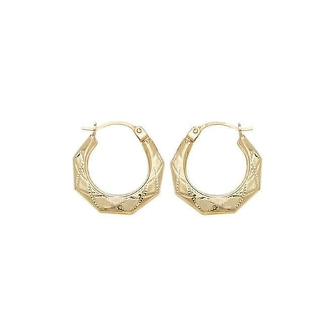 9 Karat Gelbgold, 10 mm große kreolische Ohrringe ER453