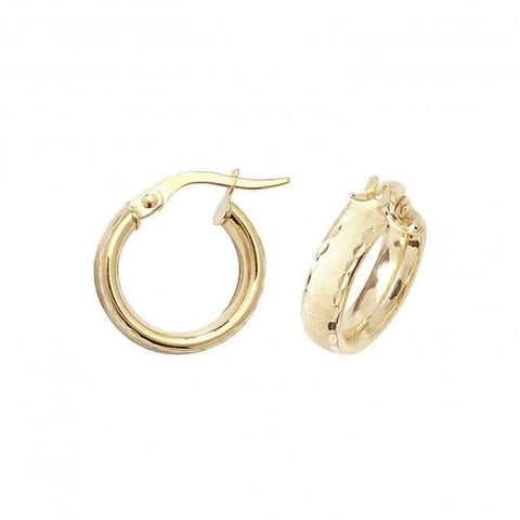 9-karätige Gold-Ohrringe mit 10 mm Diamantschliff, Farbe: ER880