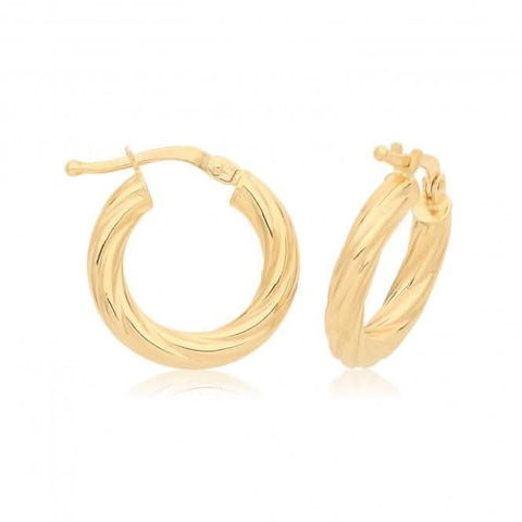 Boucles d'oreilles créoles en or jaune 9 carats ER1203