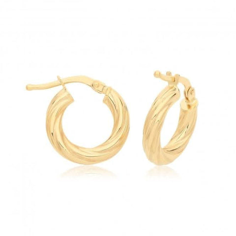 Boucles d'oreilles créoles en or jaune 9 carats ER1203