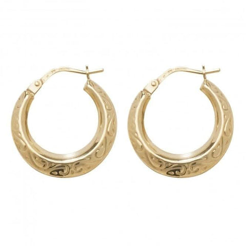 9 Karat Gelbgold 12 mm Creole Ohrringe ER148