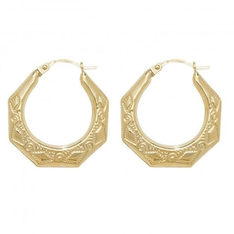 9 Karat Gelbgold 15 mm Creole Ohrringe ER432