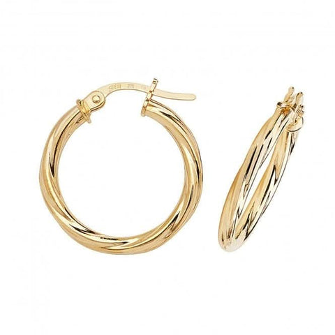 9 Karat Gelbgold 15 mm Creolen ER349
