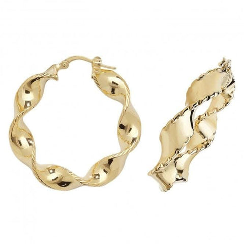 9 Karat Gelbgold, 20 mm Diamant-Creolen ER203N