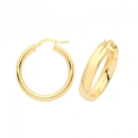 Boucles d'oreilles créoles en or jaune 9 carats, 20 mm, ER891