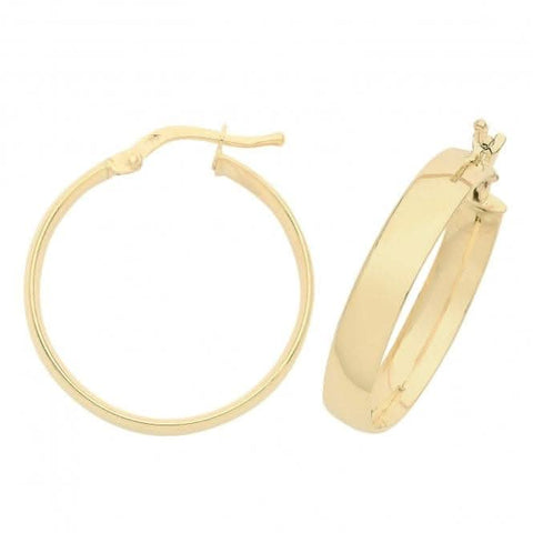 Boucles d'oreilles créoles en or jaune 9 carats de 20 mm ER946