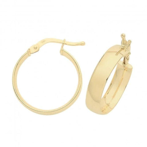 Boucles d'oreilles créoles en or jaune 9 carats de 20 mm ER946