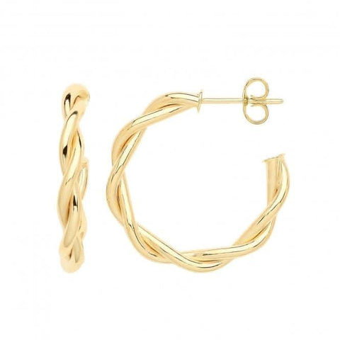 9-karätige Gelbgold-Ohrringe mit gedrehtem Design ER1193
