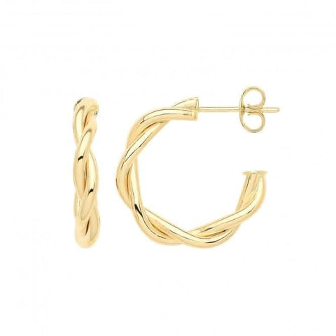 9-karätige Gelbgold-Ohrringe mit gedrehtem Design ER1193