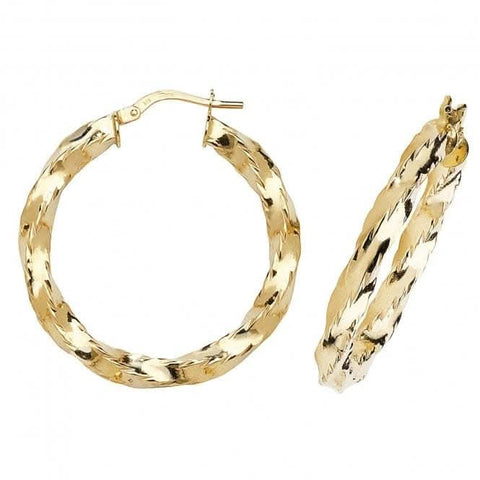 9 Karat Gelbgold 25 mm Creolen ER134