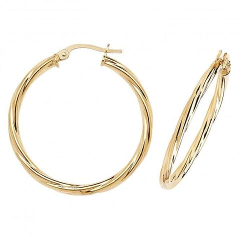 9 Karat Gelbgold 25 mm Creolen ER351