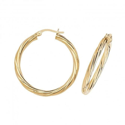 9 Karat Gelbgold 25 mm Creolen ER356