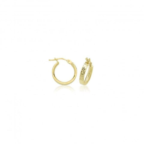 9-karätige Gelbgold-Ohrringe mit Diamantschliff, 30 mm, ER1221