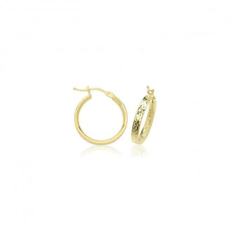 9-karätige Gelbgold-Ohrringe mit Diamantschliff, 30 mm, ER1221