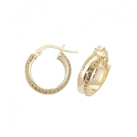 9 Karat Gelbgold 30 mm Doppelschliff Creolen ER960