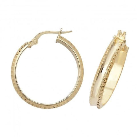 Boucles d'oreilles créoles double taille 30 mm en or jaune 9 carats ER960