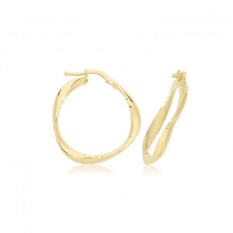 Boucles d'oreilles créoles torsadées en or 9 carats ER1204