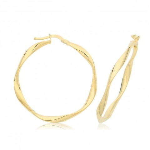 9-karätige Gold-Ohrringe mit gedrehtem Design ER1204
