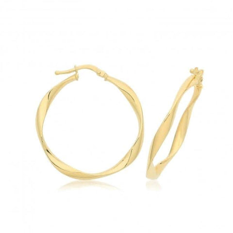 9-karätige Gold-Ohrringe mit gedrehtem Design ER1204