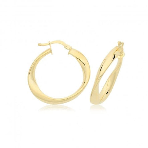 Boucles d'oreilles créoles torsadées en or jaune 9 carats ER1205