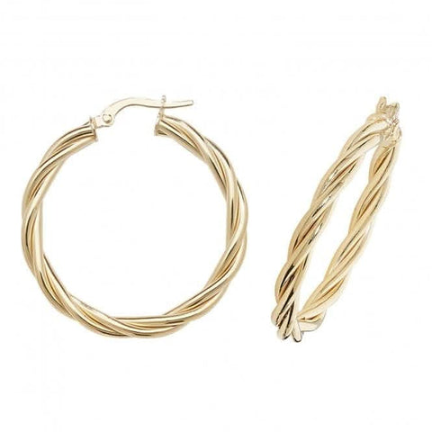 Boucles d'oreilles créoles en or jaune 9 carats ER1006