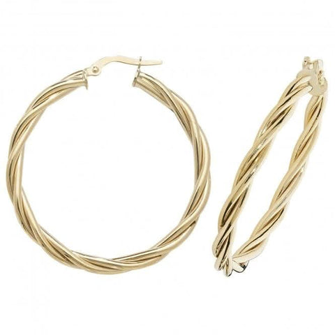 Boucles d'oreilles créoles en or jaune 9 carats ER1006