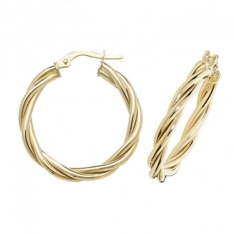 Boucles d'oreilles créoles en or jaune 9 carats ER1006