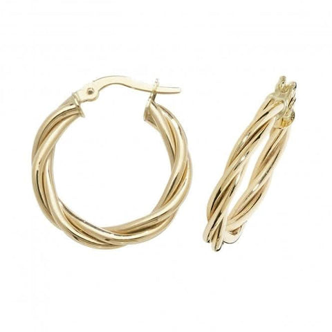 Boucles d'oreilles créoles en or jaune 9 carats ER1006