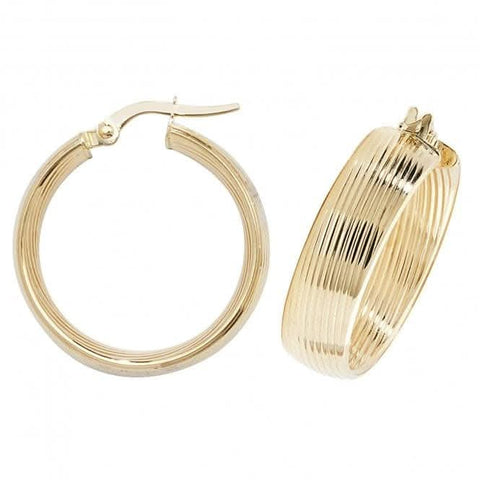 Boucles d'oreilles créoles en or jaune 9 carats ER1053