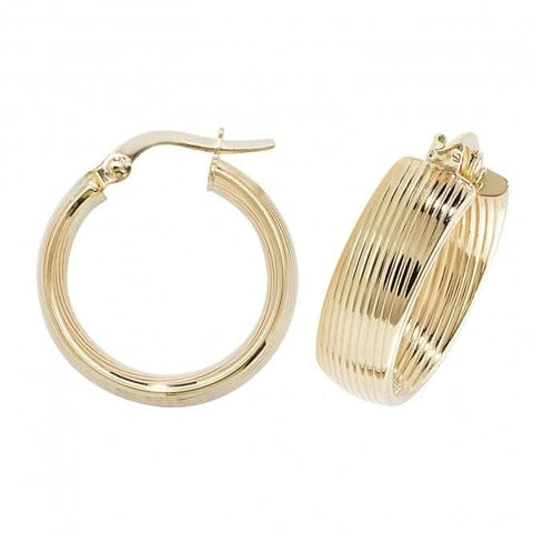 Boucles d'oreilles créoles en or jaune 9 carats ER1053