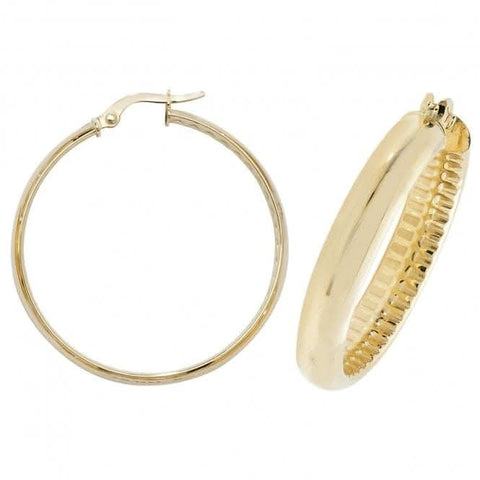 Boucles d'oreilles créoles en or jaune 9 carats ER1053