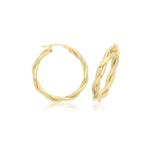 Boucles d'oreilles créoles en or jaune 9 carats ER1220