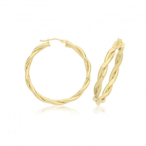 Boucles d'oreilles créoles en or jaune 9 carats ER1220